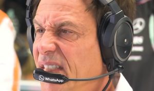 Toto Wolff snarls as Lewis Hamilton’s replacement crashes