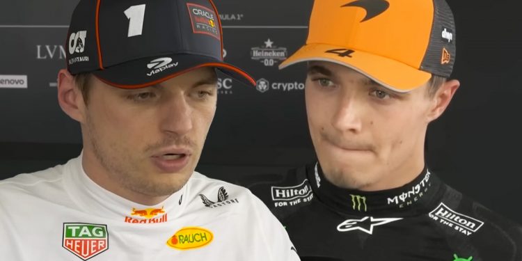 Land Norris and Max Verstappen
