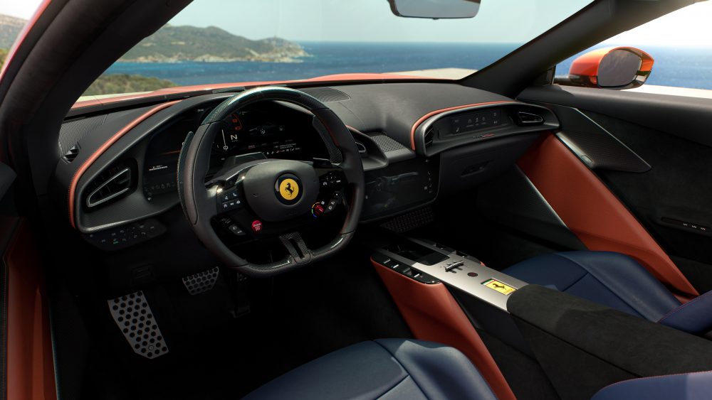 Dual cockpit cabin improves driver focus (Picture: Ferrari)