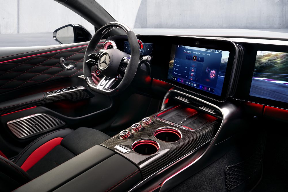 Low sports-car seating emphasises driving engagement