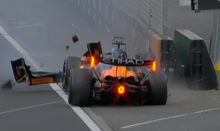 Oscar Piastri crashes before race start